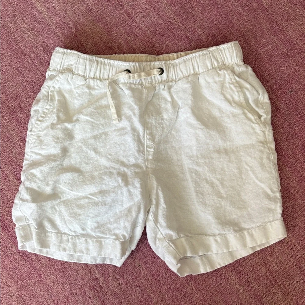 J. Crew Crewcuts Boys White Linen Dock Shorts